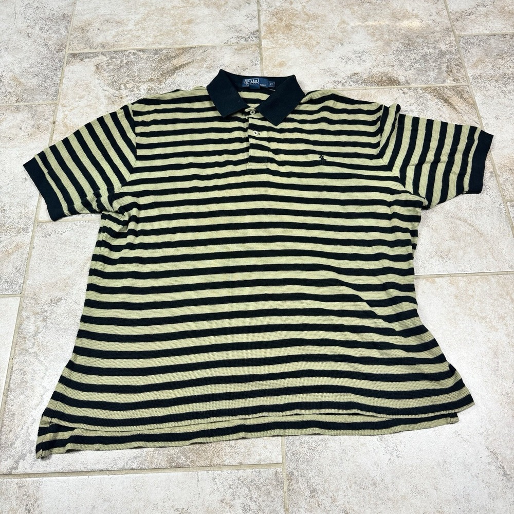 Vintage Polo by Ralph Lauren Shirt Mens XL Striped Short Sleeve Knit Polo